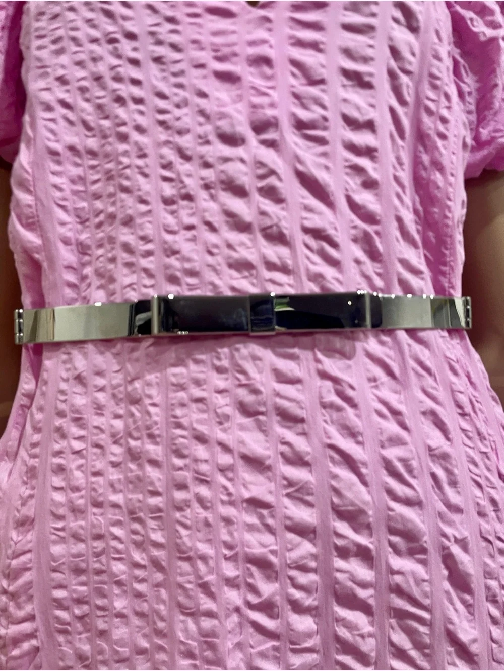 SS2000 Vintage Miu Miu Silver Metal Bow Belt, 32/80-M